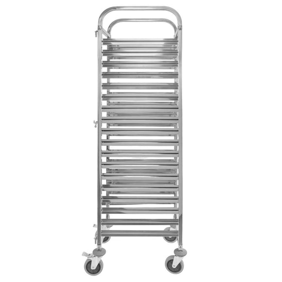 Carucior inox pentru 18 tavi GN 11, 38x55xH175 cm
