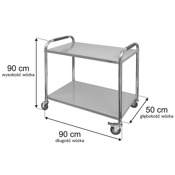 Carucior inox 2 polite 90x50xH90 cm