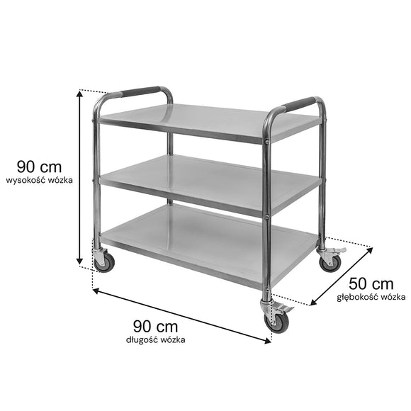 Carucior inox 3 polite 90x50xH90 cm