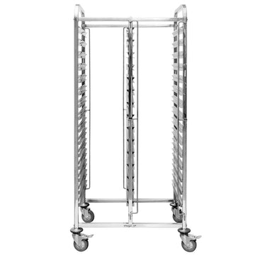 Carucior inox dublu pentru 30 tavi patiserie 60x40 cm, 74x55xH170 cm
