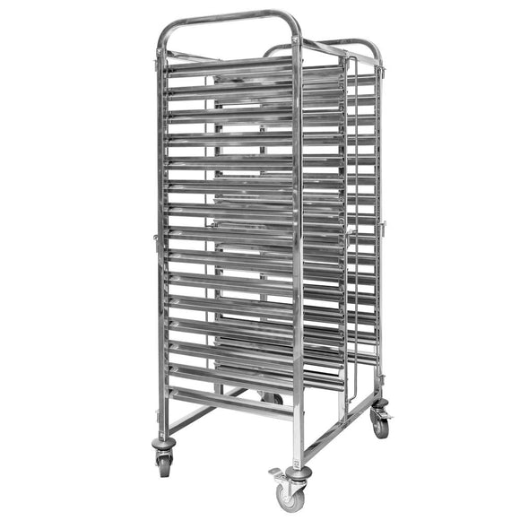 Carucior inox dublu pentru 30 tavi patiserie 60x40 cm, 74x55xH170 cm