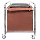Carucior pentru rufe 2 compartimente 90x65x85 cm gri-maro Carucior pentru rufe 2 x