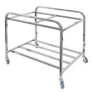 Carucior pentru rufe 2 compartimente 90x65x85 cm gri-maro Carucior pentru rufe 2 x