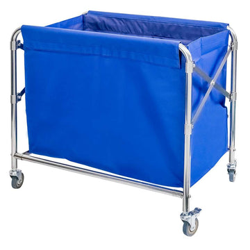 Carucior pentru rufe 86x65x80 cm pliabil albastru
