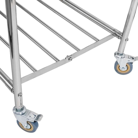 Carucior pentru rufe 86x65x80 cm pliabil albastru