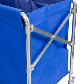 Carucior pentru rufe 86x65x80 cm pliabil albastru