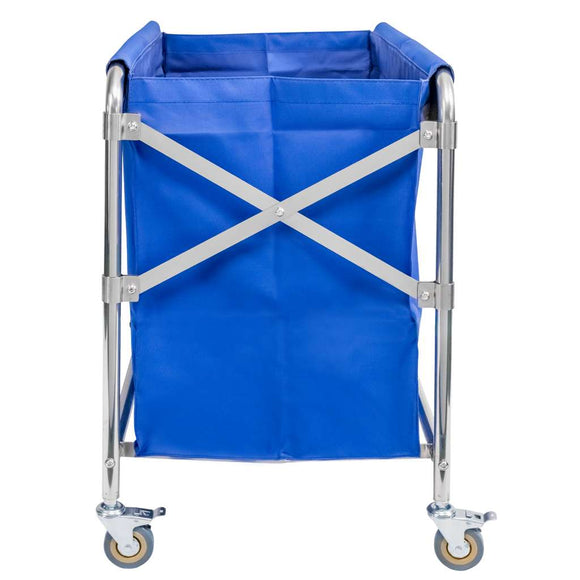 Carucior pentru rufe 86x65x80 cm pliabil albastru
