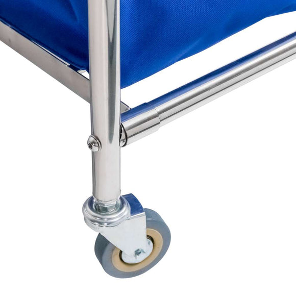 Carucior pentru rufe 86x65x80 cm pliabil albastru