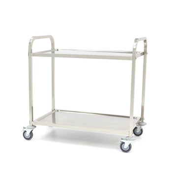 Carucior servire cu 2 polite, inox, 95x51x94cm