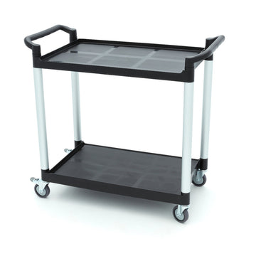 Carucior servire cu 2 polite, plasticaluminiu, 103x50,5cm Acest carucior de servire va