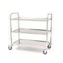 Carucior servire cu 3 polite, inox, 95x51x94cm