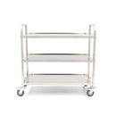Carucior servire cu 3 polite, inox, 95x51x94cm