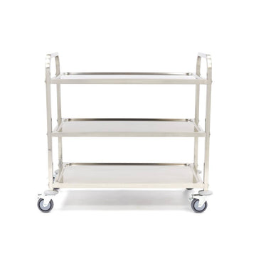 Carucior servire cu 3 polite, inox, 95x51x94cm