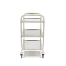 Carucior servire cu 3 polite, inox, 95x51x94cm