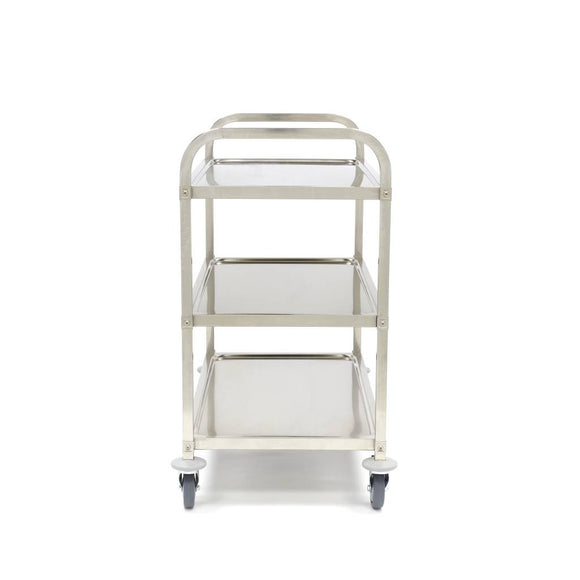 Carucior servire cu 3 polite, inox, 95x51x94cm