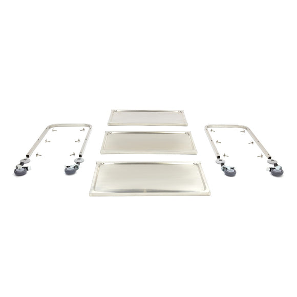 Carucior servire cu 3 polite, inox, 95x51x94cm