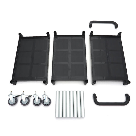 Carucior servire cu 3 polite, plasticaluminiu, 86,5x42,5cm Acest carucior de servire va