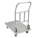 Carucior transport tip platforma, inox, cu maner pliabil, 73x48x89 cm