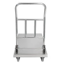 Carucior transport tip platforma, inox, cu maner pliabil, 73x48x89 cm