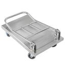 Carucior transport tip platforma, inox, cu maner pliabil, 73x48x89 cm