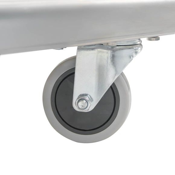 Carucior transport tip platforma, inox, cu maner pliabil, 73x48x89 cm