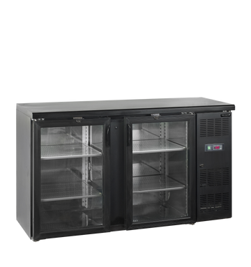 Back bar refrigerat inox lustruit CBC300, 277 l, +2/+10C, 2 usi sticla Tefcold – back bar refrigerat profesional pentru bar, restaurant si HoReCa