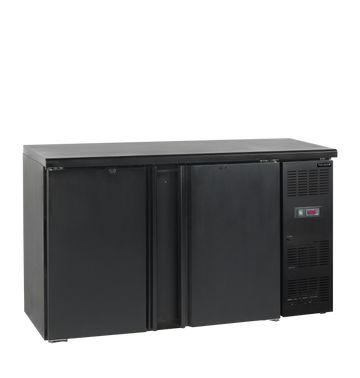 Back bar refrigerat negru CBC300, 277 l, +2/+10C, 2 usi Tefcold – back bar refrigerat profesional pentru bar, restaurant si HoReCa