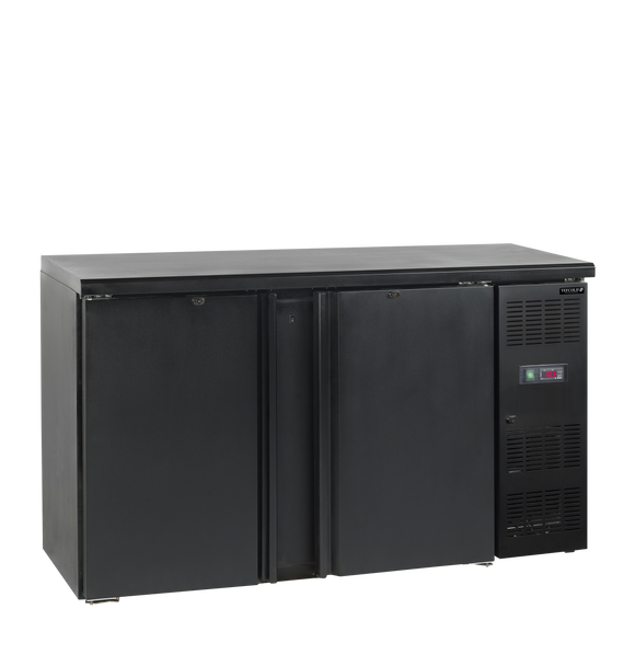 Back bar refrigerat negru CBC300, 277 l, +2/+10C, 2 usi Tefcold – back bar refrigerat profesional pentru bar, restaurant si HoReCa