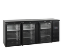Back bar refrigerat negru usa sticla CBC450, 442 l, +2/+10C, 3 usi Tefcold – back bar refrigerat profesional pentru bar, restaurant si HoReCa