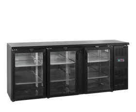 CBC310G-Negru, 442 l, 2 to 10 C, 3 uși din sticlă cu închidere automată, Ventilat, LED, 250 W, C