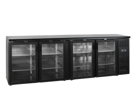 CBC410G-Negru, 605 l, 2 la 10, 4 uși din sticlă cu închidere automată, Ventilat, LED, 320 W, C Gama CBC de backbars este