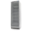 Congelator vertical cu usa sticla, -18C -22C, exterior inox, racire statica, 6 polite fixe, 400 litri