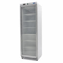 Congelator vertical cu usa sticla, -18C -22C, racire statica, 6 polite fixe, 400 litri, alb