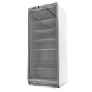 Congelator vertical cu usa sticla, -18C -22C, racire statica, 6 polite fixe, 600 litri, alb