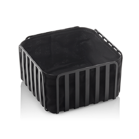 Cos, 19 x 19 x 10,5 cm, metal vopsit negru in camp electrostatic, bumbac