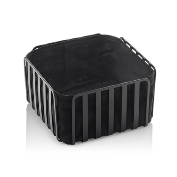Cos, 19 x 19 x 10,5 cm, metal vopsit negru in camp electrostatic, bumbac