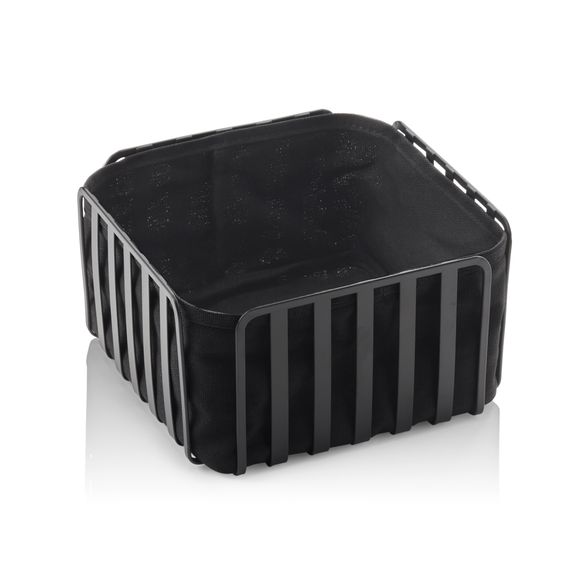 Cos, 19 x 19 x 10,5 cm, metal vopsit negru in camp electrostatic, bumbac