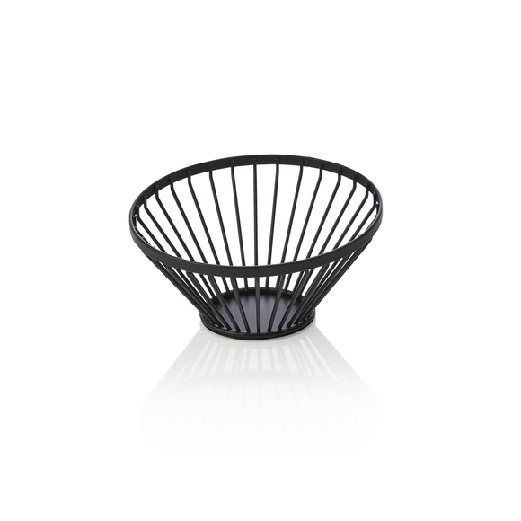 Cos pentru bufet, Ø 15 cm, inaltime 7,5 cm, negru, acoperit cu pulbere, metal