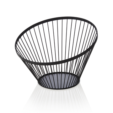 Cos pentru bufet, Ø 30 cm, inaltime 20,5 cm, negru, vopsit in camp electrostatic, metal
