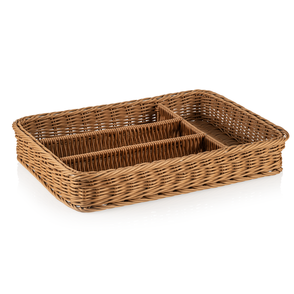 Cos pentru tacamuri Weaver Pro , 40 x 30 x 6,5 cm, bej, polipropilena, fara BPA