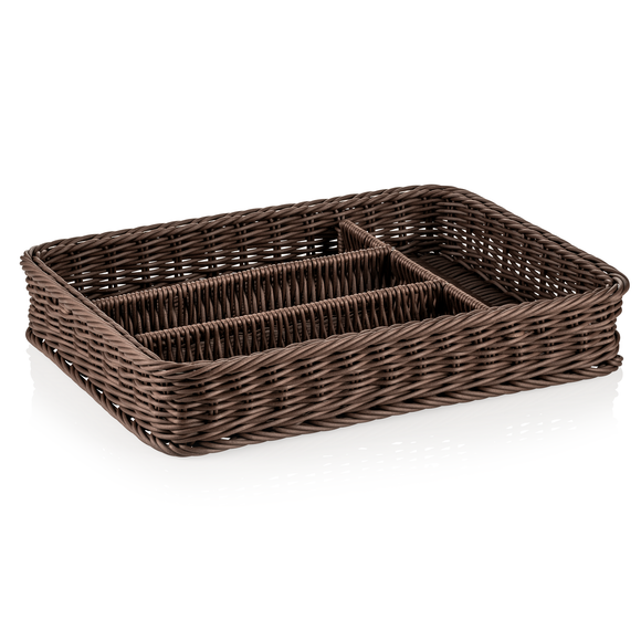 Cos pentru tacamuri Weaver Pro , 40 x 30 x 6,5 cm, maro, polipropilena, fara BPA