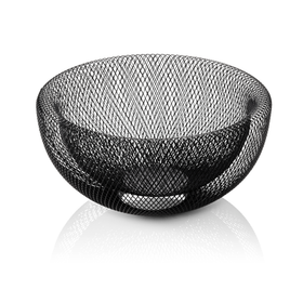 Cos, Ø 29,5 cm, inaltime 15 cm, vopsit negru in camp electrostatic, metal HTML html Cos metalic elegant