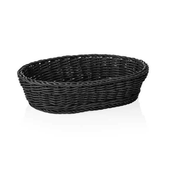 Cosuri ovale pentru masa Basket Weaver Pro, 28 x 16 x 8 cm, negru, polipropilena, fara BPA Formatul compact si practic il