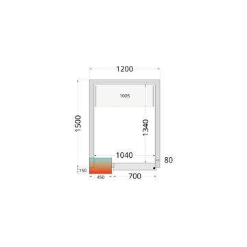 Camera frigorifica prefabricata alba NF CR 120x150x212 cm Tefcold – camera frigorifica prefabricata din panouri izolate pentru restaurant, depozit si HoReCa