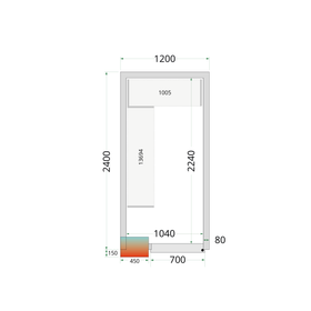 CR 120x240x220-Alb, 1 usa solida cu balama, Gama de panouri pentru camere