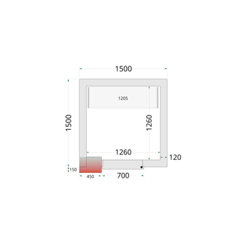 Camera frigorifica prefabricata alba CR 150x150x220 varianta II Tefcold – camera frigorifica prefabricata din panouri izolate pentru restaurant, depozit si HoReCa