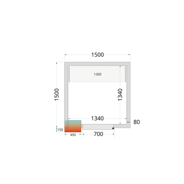 Camera frigorifica prefabricata alba CR 150x150x220 cm Tefcold – camera frigorifica prefabricata din panouri izolate pentru restaurant, depozit si HoReCa