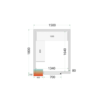 Camera frigorifica prefabricata alba CR 150x180x220 cm Tefcold – camera frigorifica prefabricata din panouri izolate pentru restaurant, depozit si HoReCa