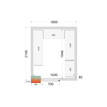 Camera frigorifica prefabricata alba NF CR 180x210x212 cm Tefcold – camera frigorifica prefabricata din panouri izolate pentru restaurant, depozit si HoReCa