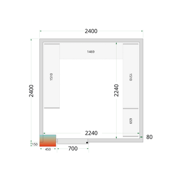 Camera frigorifica prefabricata alba CR 240x240x220 cm Tefcold – camera frigorifica prefabricata din panouri izolate pentru restaurant, depozit si HoReCa